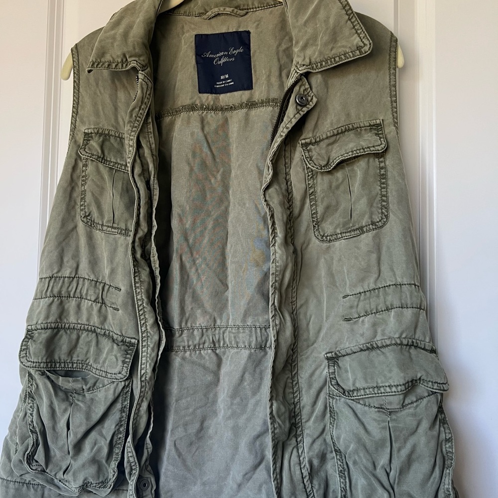 Vintage American Eagle Green Utility Vest